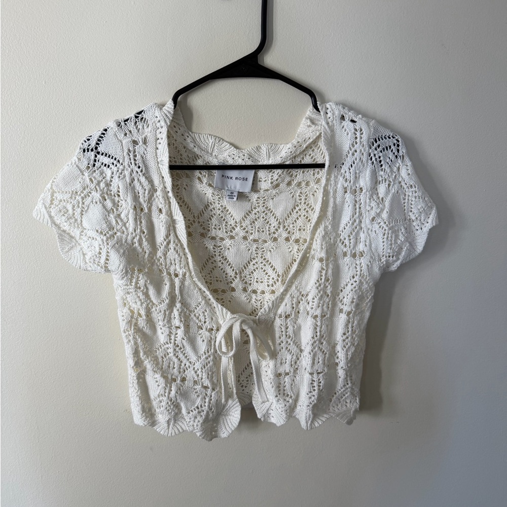 Women's Cream Crochet Blouse